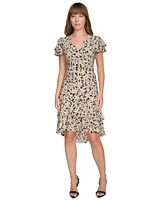 Tommy Hilfiger Women's Floral-Print Ruffled Midi Dress