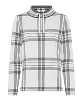 Olsen Women's Long Sleeve Plaid Pullover