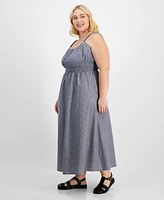 And Now This Plus Striped Smocked-Waist Maxi Dress