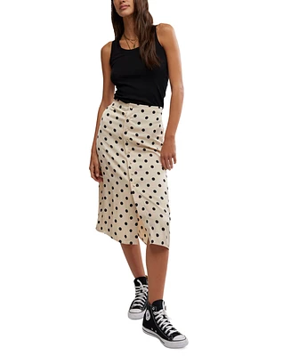 Free People Women's Analise Printed Button-Front Midi Skirt