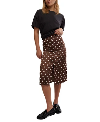 Free People Women's Analise Printed Button-Front Midi Skirt