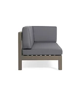 Streamdale Furniture Brava X-Back Right Corner Bench, Dark Grey