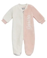 Guess Baby Girl Plush Velour Footed Zip Coverall