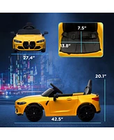 Simplie Fun Bmw M4 Licensed Kids Electric Car, 12V Ride On Car with Parent Remote Control, Suspension, Handle Attachment, Battery Powered Kids Car wit