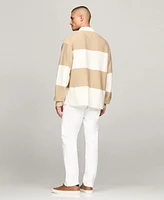 Tommy Hilfiger Men's Knit Stripe Rugby Polo Sweater