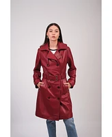 Furniq Uk Women's Leather Jacket, Burgundy, Created for Macy's