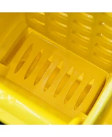 Mop Bucket Cart with Side Press Wringer, Metal Handle and 34 Quart Capacity, Yellow