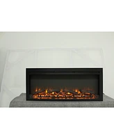 Simplie Fun 44 inch wall recessed electric fireplace with remote and Imitation Flame, Led light heater