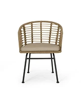 Streamdale Furniture Modern Wicker Chair With Angled Legs And Water-Resistant Cushions