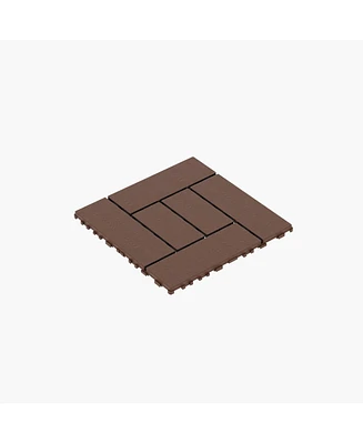 Simplie Fun Zz Style 12" Patio Deck Tiles, Diy Module Interlocking Decking Tiles Floor Tile, Easy and Quick Installation Court Tiles for Porch Poolsid