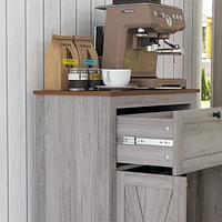 Farmhouse Barn Door Accent Cabinet, Kitchen Sideboard Storage Cabinet with Double Doors, Drawer, and Adjustable Shelf for Bedroom, Living Room, Light