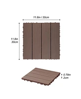 Streamdale Furniture Plastic Composite Deck Tiles Set of 35pcs, Composite Decking Resist Rust, Water, Weather, Indoor&Outdoor, Easy to Diy & Maintain,