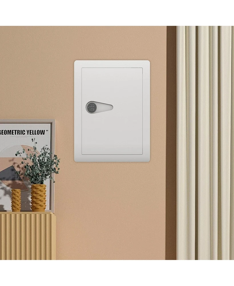 Digital Wall Hidden Safe Flat, Electronic, Steel, Keypad, Home or Business Heavy Duty Wall Mount Safe for Protect Money, Jewelry, Passports Storage
