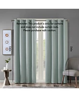 Printed Heathered Blackout Grommet Top Curtain Panel(Only 1 Pc Panel)