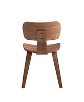 Simplie Fun Casson Side Chair (Set-2), Walnut Finish