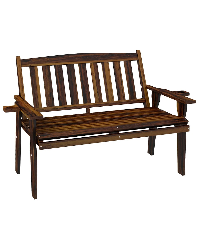 Simplie Fun Wood Outdoor Bench, 2