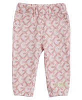 Guess Baby Girl Long Sleeve T-Shirt and Terry Pant, 2-Piece Set