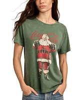 Lucky Brand Women's Santa Coca Cola Cotton Crewneck T-Shirt