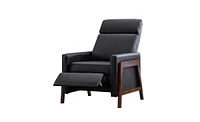 Slickblue Wood-Framed Pu Leather Recliner Chair for Comfortable Relaxation and Stylish Decor