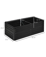 Simplie Fun Galvanized Raised Garden Bed Kit with Reinforcing Bars, Large and Tall Metal Planter Box for Vegetables, Flowers and Herbs, 6' x 3' x 2',