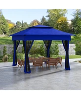 Streamdale Furniture 11' x 11' Pop Up Canopy, Outdoor Patio Gazebo Shelter with Removable Zipper Netting