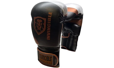 Invincible Fight Gear Hook and Loop Leather Training Boxing Gloves with Usa Flag Colors