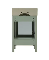 20-Inch bathroom vanity with ceramic sink and ample storage - ideal for small bathrooms