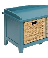 Streamdale Furniture Flavius Bench w/Storage in Teal