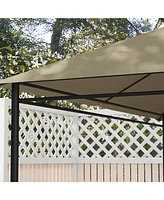 Streamdale Furniture 10' x 13' Gazebo Canopy Replacement, Outdoor Gazebo Cover Top Roof Replacement with Vents and Drain Holes, (Top Cover Only), Khak