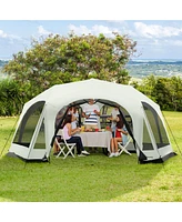 Simplie Fun 20 Person Camping Tent, Outdoor Cabin Tent Tent with 2 Doors, Screen Room, Family Dome Tent for Hiking, Backpacking, Traveling, Easy Set U