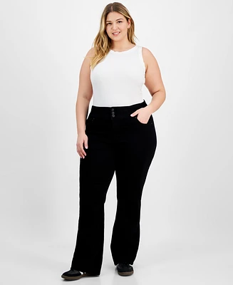 Celebrity Pink Trendy Plus High-Rise Curvy Bootcut Jeans