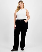 Celebrity Pink Trendy Plus Size High-Rise Curvy Bootcut Jeans