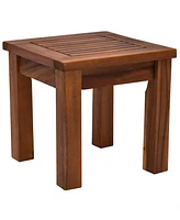 Simplie Fun 3 Piece Outdoor Side Nesting Table Patio Set with Acacia Wood Build & Multi-Functional Design