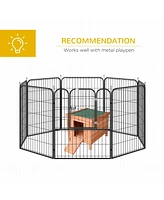 Streamdale Furniture Small Wooden Rabbit Hutch Bunny Cage Guinea Pig Cage Duck House Dog House with Openable & Waterproof Roof, Natural