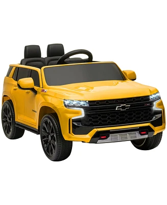 Simplie Fun Chevrolet Tahoe Licensed Kids Ride on Car, 12V Battery Powered Kids Electric Car with Remote Control, 4