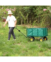 Flower Cart Garden Flower Cart is easier to transport firewood (green+cloth bag)