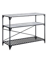 Streamdale Furniture Jakob Kitchen Island, Black & Concrete Finish