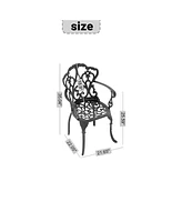 Simplie Fun Cast Aluminum Patio Dining Chair 6PCS With Black Frame and Cushions In Random Colors