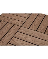 Streamdale Furniture Wood Plastic Composite Deck Tiles Set of 20pcs, Composite Decking Resist Rust, Water, Weather, Easy to Diy & Maintain, Indoor&Out