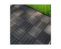 Streamdale Furniture 44 Pack 12x12 Square Waterproof Outdoor Deck Tiles - Interlocking, All-Weather, Slip-Resistant, Easy