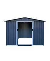 Simplie Fun Outdoor Storage Shed 8 x 6 Ft Large Metal Tool Sheds, Heavy Duty Storage House with Sliding Doors with Air Vent for Backyard Patio Lawn to