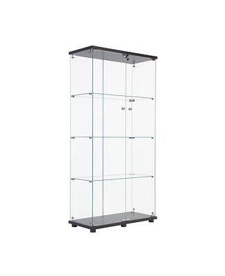 Slickblue Two Door Glass Cabinet Display with 4 Shelves