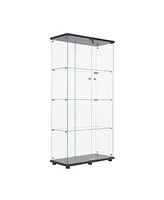 Slickblue Two Door Glass Cabinet Display with 4 Shelves