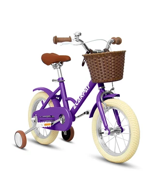 Streamdale Furniture Kids'Bike Girls Bike 16 Inch Wheels,1-Speed Child Bicycles For 3-4 Years, With Removable Training Wheels Baby Toys, Front V Brake