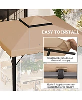 9.8' x 9.8' Gazebo Replacement Canopy, Gazebo Top Cover with Double Vented Roof for Garden Patio Outdoor (Top Only), Khaki