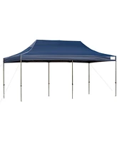 Streamdale Furniture 10' x 20' Pop Up Canopy Tent with Sidewalls & Doors, Instant Tents for Parties with Wheeled Carry Bag, Height Adjustable, for Out