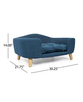 Streamdale Furniture Mid-Century Modern Dog Bed: Birch Wood, Tufted Cushion, Assembly Required