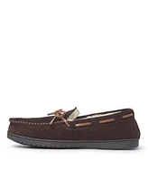 Dearfoams Men's Hudson Genuine Suede Moccasin Slipper