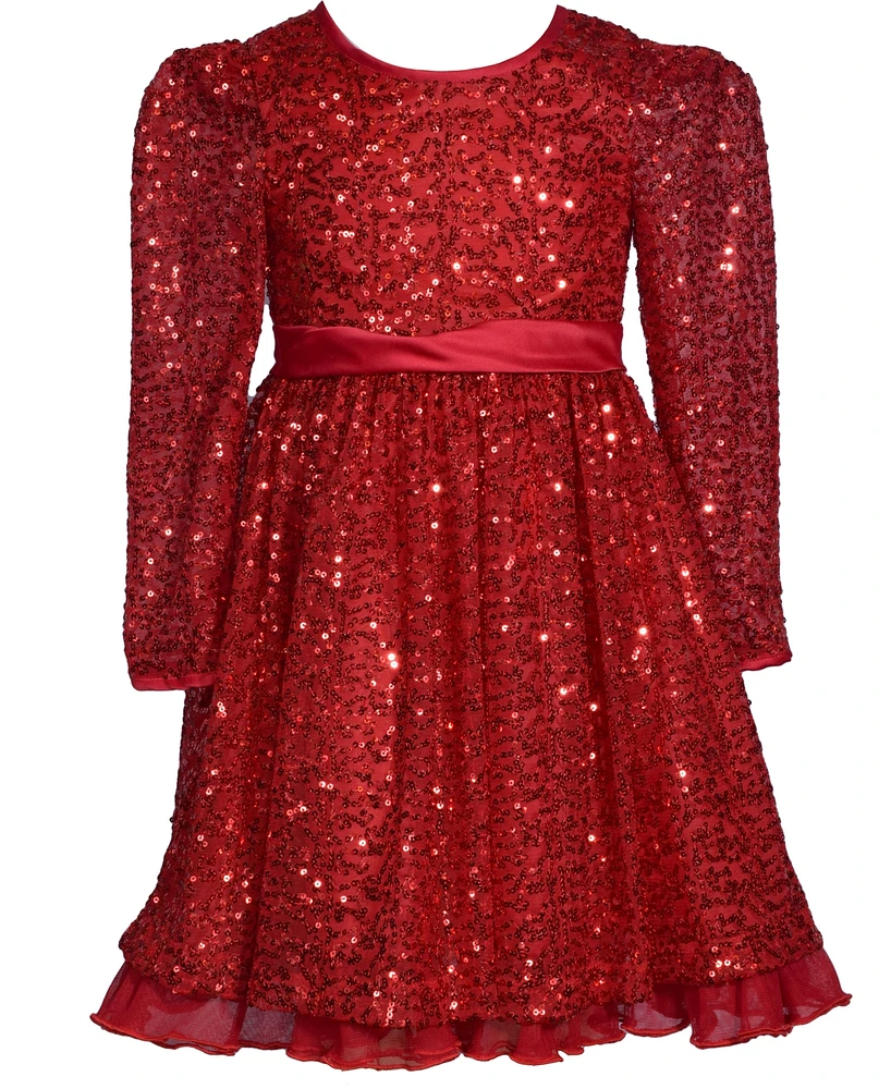 Bonnie Jean Toddler Girls Red All Over Sequin Dress