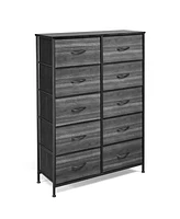 Slickblue 10-Drawer Double Row Non-Woven Storage Cabinet for Efficient Organization and Space-Saving Solutions